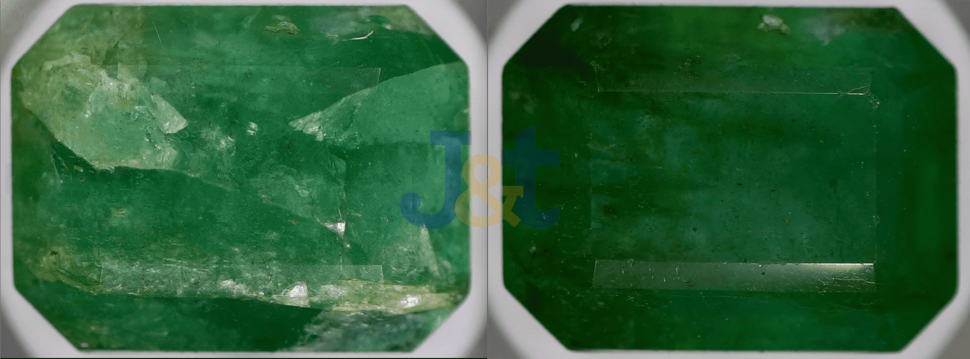 Emerald before left and after right 1