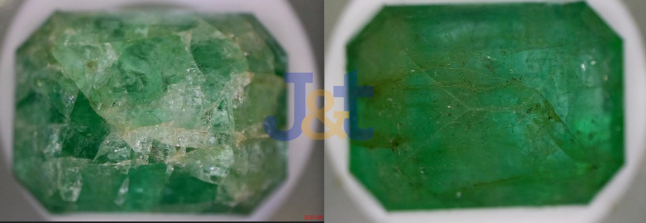 Emerald before left and after right 4