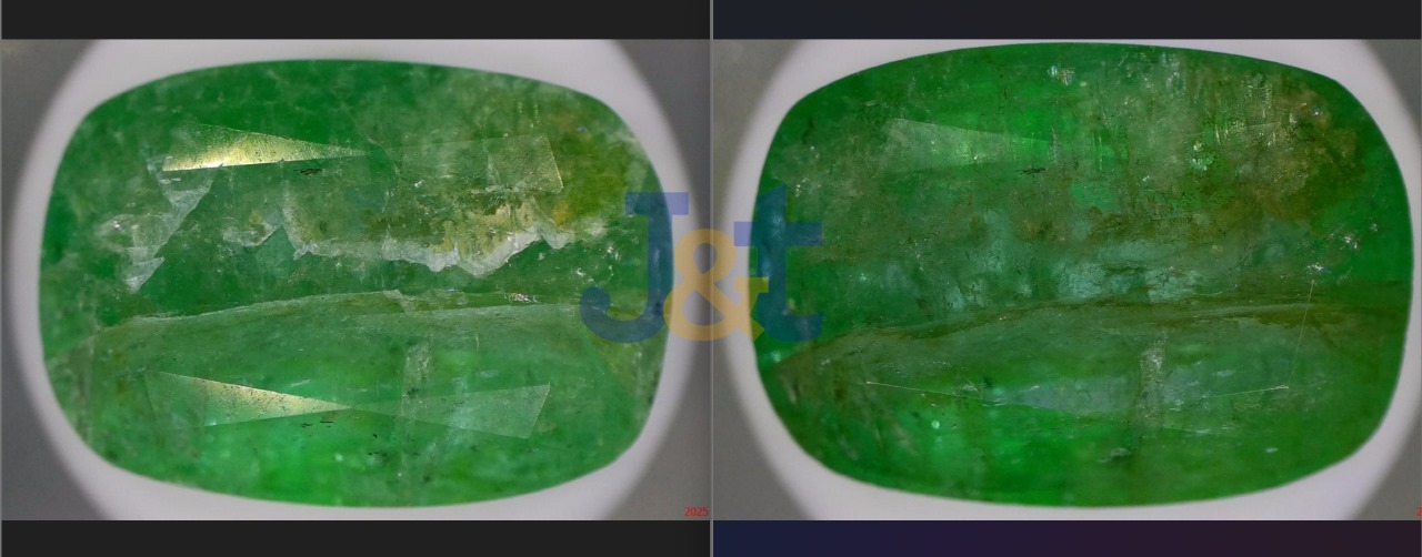 Emerald before left and after right 5